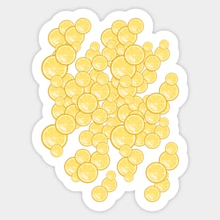 Round slices of lemon. Tight pattern of lemon rings Sticker